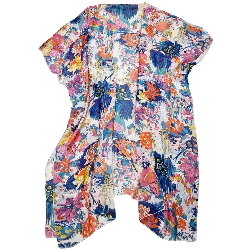 Bright floral Robe Swim Coverup - Plus Size- 3x